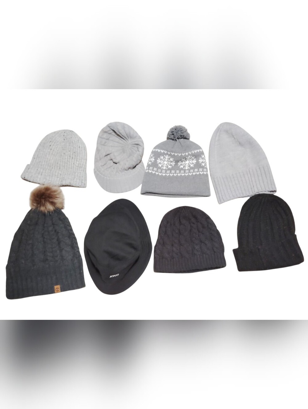 Beanie Caps Bundle And Hats. Gray And Black Hats And Beanie Caps Bundle Lot Of 8